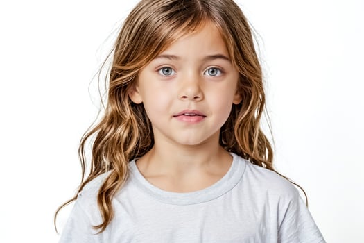 Portrait of a Young Girl with Long Brown Hair photo