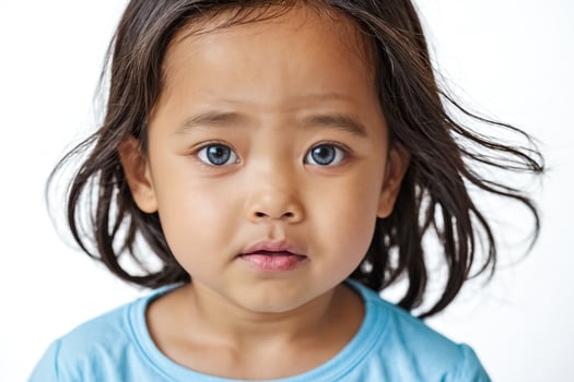 Portrait of a Young Girl with Blue Eyes photo