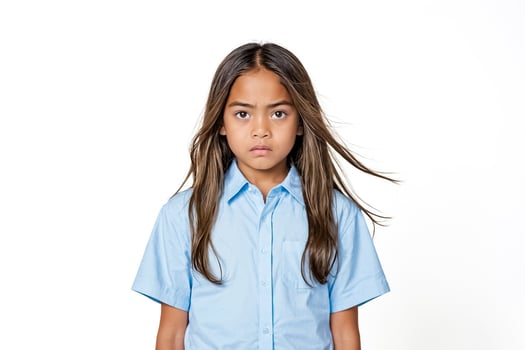 Young girl with serious expression photo