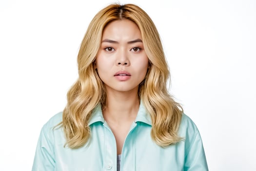 Young woman looking thoughtfully photo