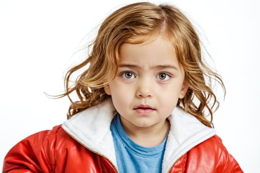Little Girl Wearing Red Jacket photo