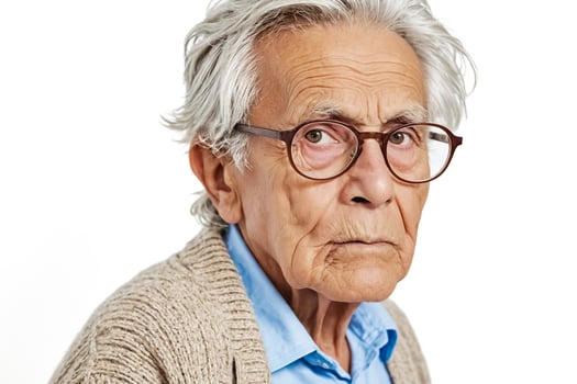 Portrait of an elderly man with glasses photo