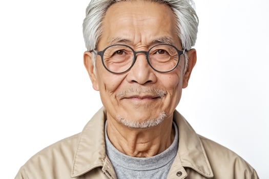 Portrait of a smiling senior man with glasses photo