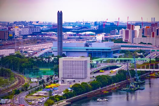 A cityscape near the bay area in Shinagawa Tokyo long shot photo