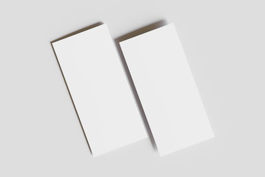 DL Bifold white color and realistic render on white background photo