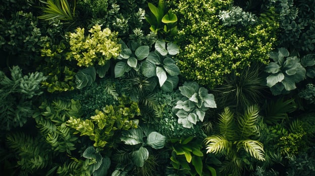 Lush Green Foliage Displaying Various Plant Species in Natural Habitat During Bright Daylight photo