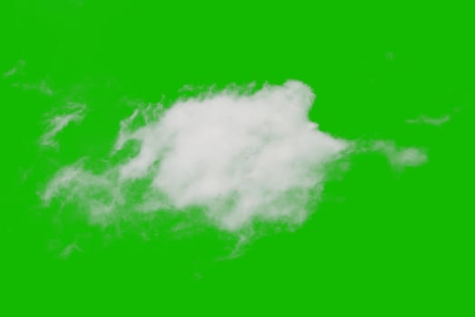 Single White Cloud Against a Vibrant Green Background in a Clear Sky photo