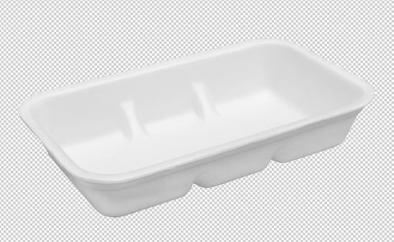 White container made of polystyrene. photo