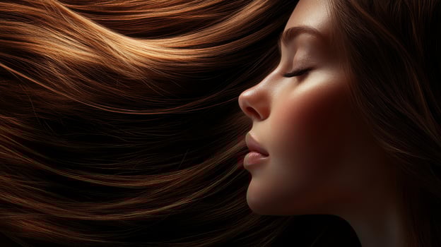 A tranquil portrait showcasing a woman basking in soft natural light photo