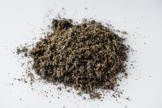 fragrant green dried sage on a white background photo