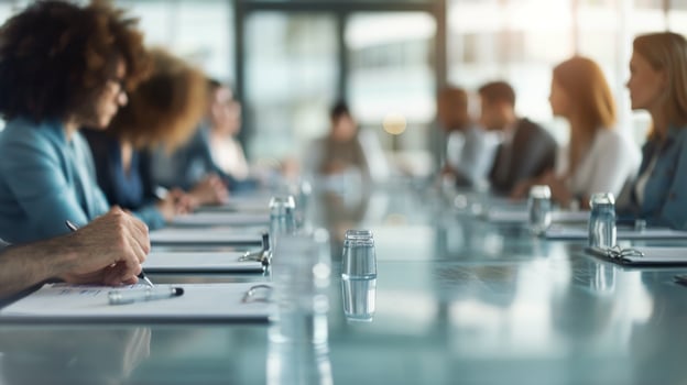 Business Meeting With Diverse Participants in Modern Conference Room photo