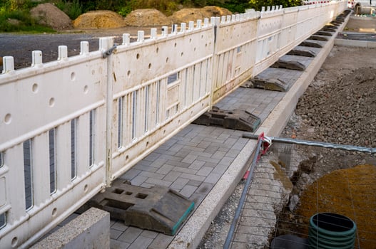road barrier at a construction site photo