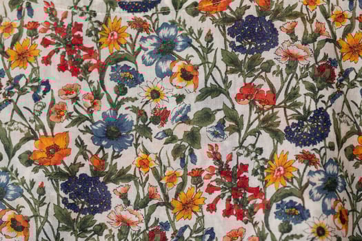 Print of floral on fabric. photo