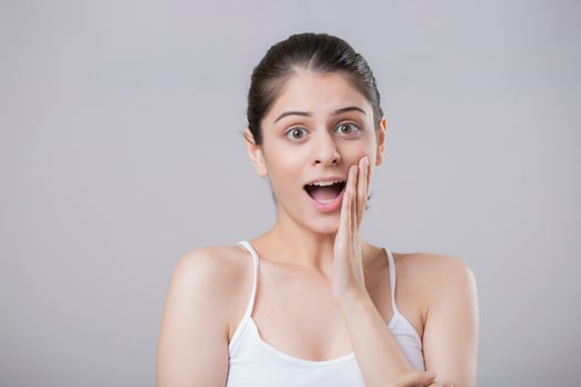 Picture Of A Cute Young Model With A Wow Expression photo