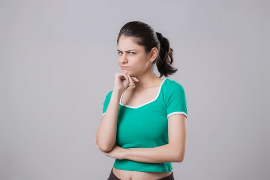 Cute Asian Model With A Sad Face Expression photo
