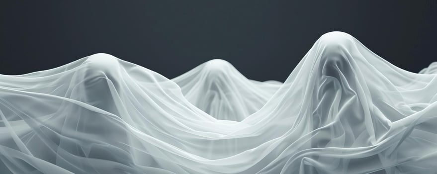 Ghosts with flowing shapes, drifting in the night air, eerie background, editorial photography, empty space for text on side photo