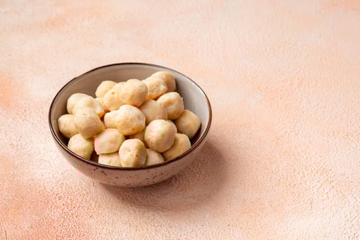 Bakso Ayam, Raw Indonesian Chicken Meatball in a bowl photo