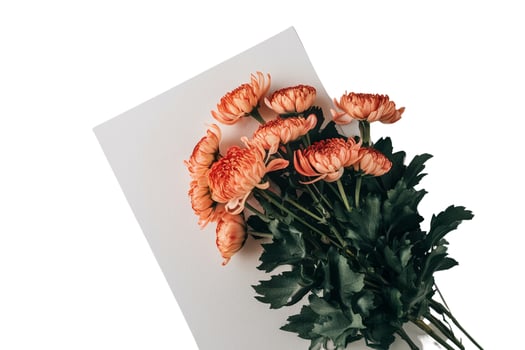 Bunch of fresh flowers on table photo