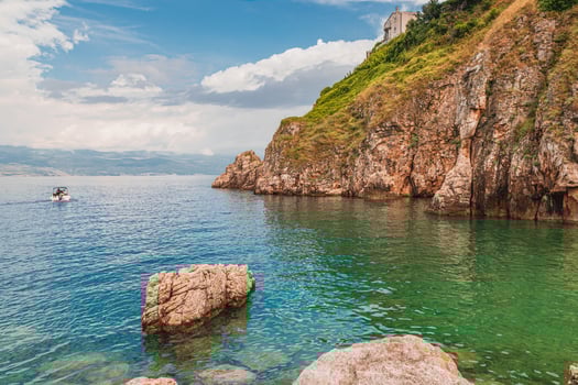 Incredible seascape in the city of Vrbnik, Krk Croatia. 27.06.2024 photo