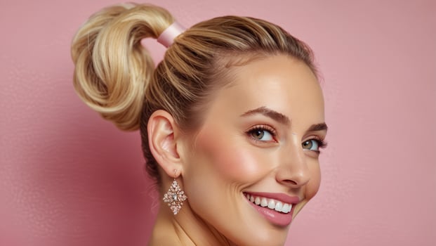 portrait of a woman on colorful background photo