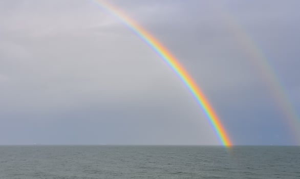 Multicolored rainbow over the sea, Black Sea photo