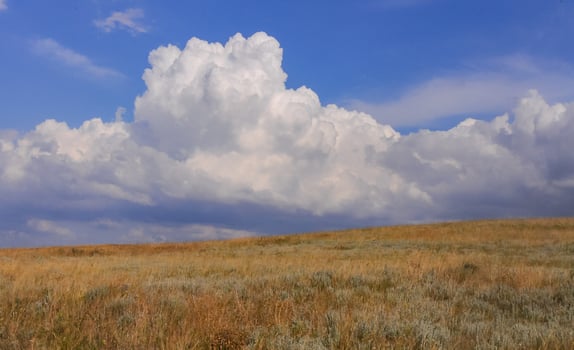 Thunderstorm clouds over the Crimean Peninsula in summer photo