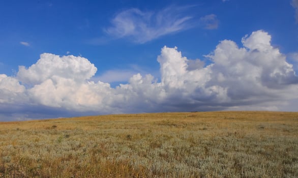 Thunderstorm clouds over the Crimean Peninsula in summer photo