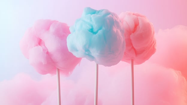 Colorful cotton candy in soft pastel color background photo