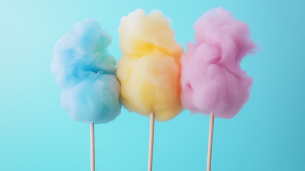 Colorful cotton candy in soft pastel color background photo