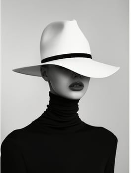 Woman Wearing White Hat photo