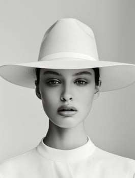 Woman Wearing White Hat photo