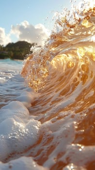 Close Up of a Wave in the Ocean photo