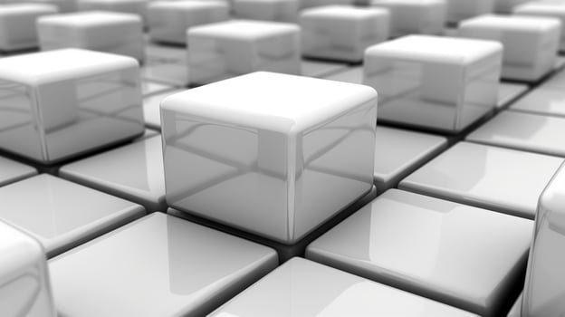 Group of White Cubes Stacked photo