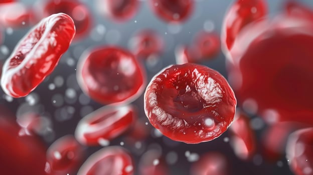 Red Blood Cells Flowing Through a Blood Vessel photo