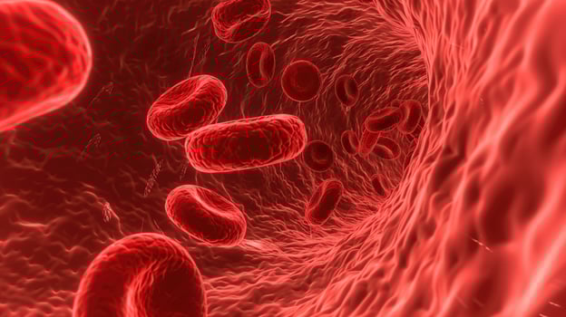 Red Blood Cells Flowing Inside a Vein photo