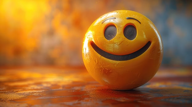 Smiley Emoji Face on Table photo