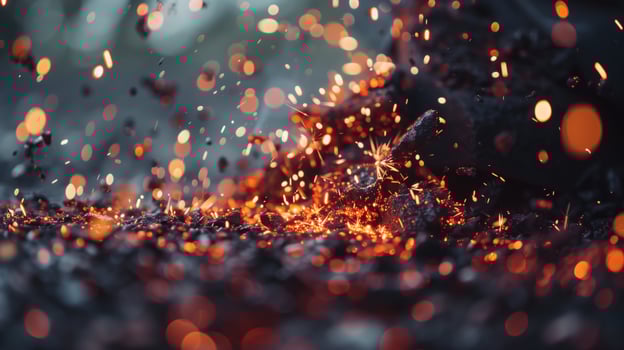 Swarm of Orange Lights in Blur photo