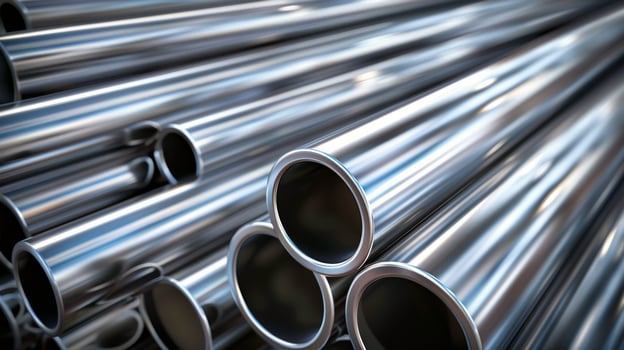 Stack of Steel Pipes photo