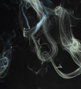 Abstract white smoke texture moves on black background Plume of smoke wave design wallpaper. Design element. Abstract texture photo