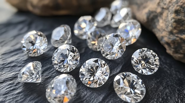Beautifully cut loose diamonds photo