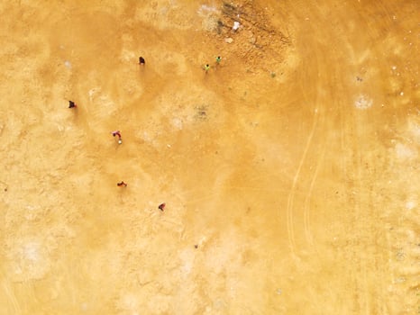 Aerial Landscape of football game on barren field. Sports Industry. Panoramic Landscape. Graphic Resources. Above. Drone Photography. Aerial Landscape Photography Concept photo