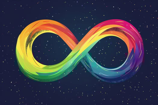 The rainbow Eight is a symbol of infinity, as the concept of World Autism Awareness Day. A symbol of autism. photo