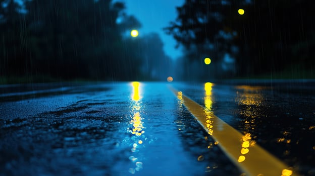 rainy road night photo