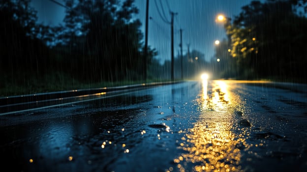 rainy road night photo