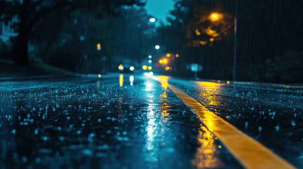 rainy road night photo