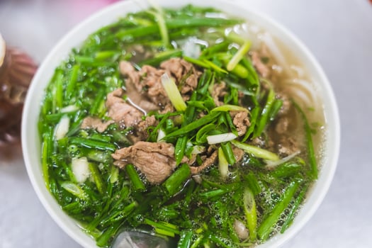 pho bo soup with beef, Pho bo Vietnamese food, rice noodle soup with sliced beef. Vietnamese fresh rice noodle soup with beef. Vietnam's national dish photo
