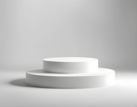 White winner podium geometric pedestal display showcase platform product presentation showcase mockup abstract background luxury bright minimal concept 3d rendering photo