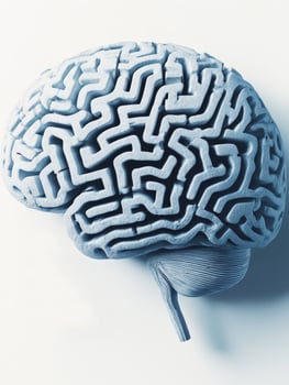 Intricate maze-like brain image representing complex human thought processes, creativity, and neuroscience exploration. photo
