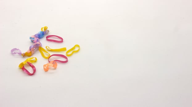 Colorful hair ties isolated photo