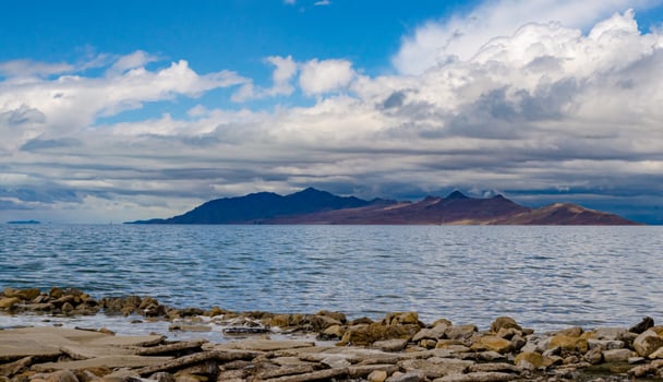 The shore of the hypersaline lake. Great Salt Lake State Park. Utah photo
